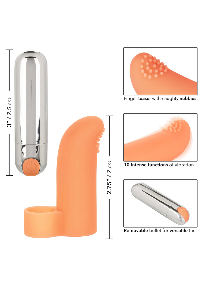 CalExotics Intimate Play Rechargeable Finger Tickler ORANGE - 0