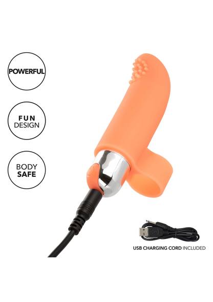 CalExotics Intimate Play Rechargeable Finger Tickler ORANGE - 5