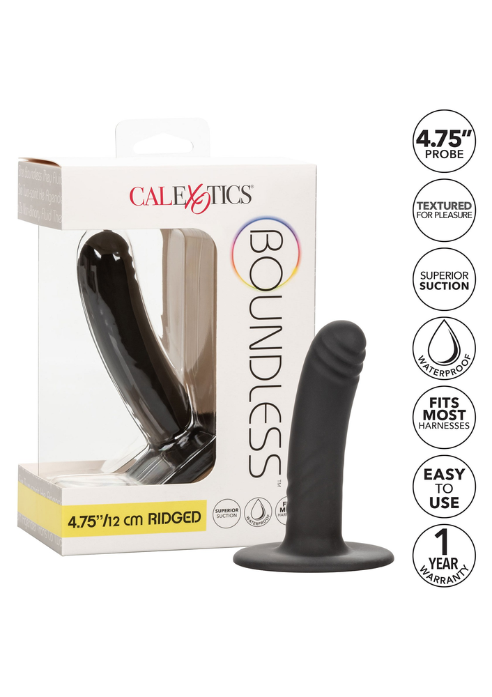 CalExotics Boundless 4.75”/12 cm Ridged BLACK - 3