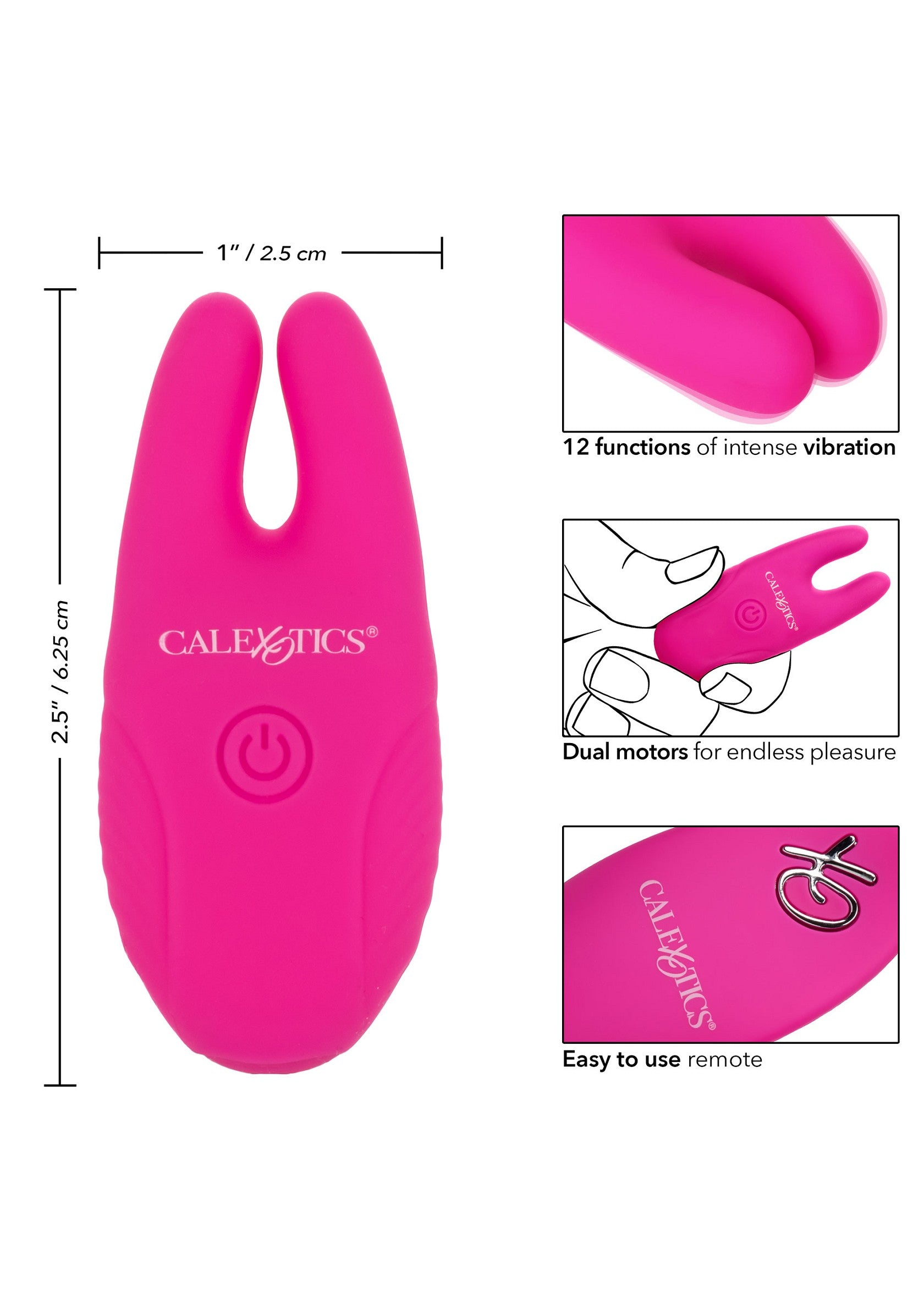 CalExotics Silicone Remote Nipple Clamps PINK - 10