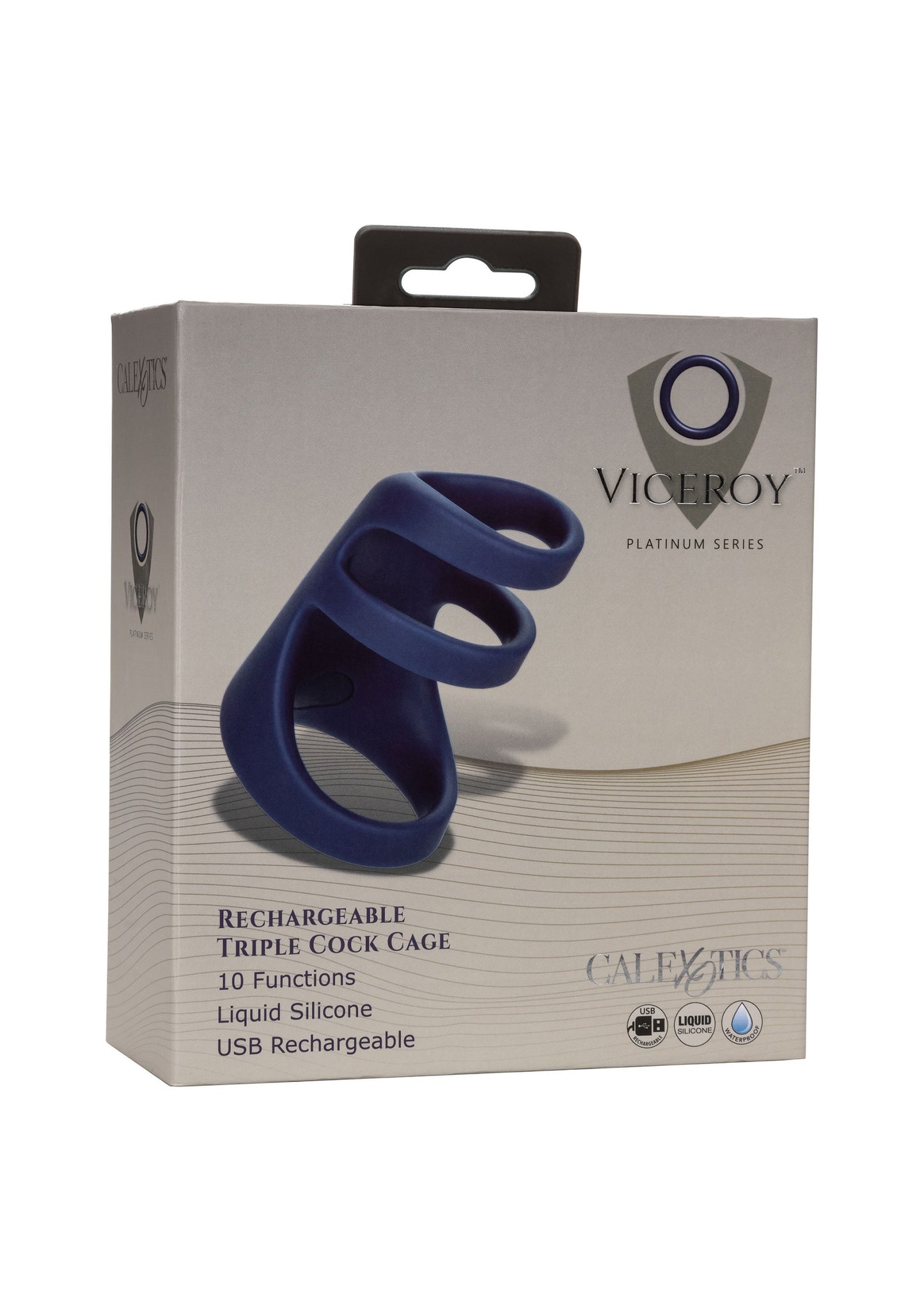 CalExotics Viceroy Rechargeable Triple Cock Cage BLUE - 2