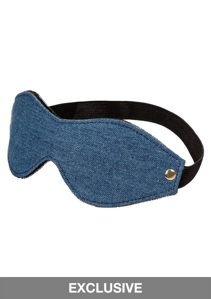 CalExotics Ride 'em Premium Denim Collection Eye Mask BLUE - 6