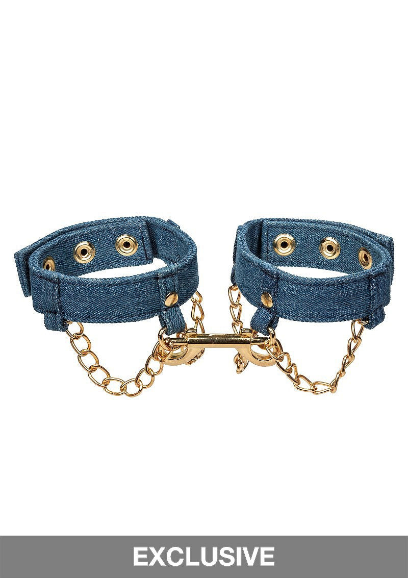 CalExotics Ride 'em Premium Denim Collection Ankle Cuffs BLUE - 6