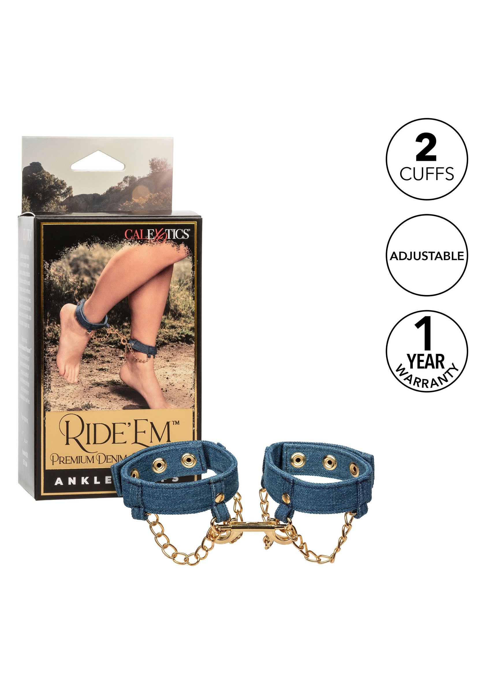 CalExotics Ride 'em Premium Denim Collection Ankle Cuffs BLUE - 355