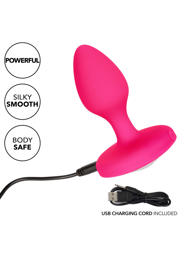 CalExotics Cheeky Gems Medium Rechargeable Vibrating Probe PINK - 9