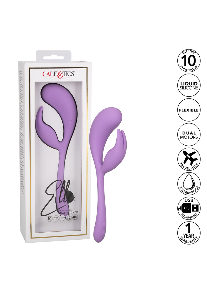 CalExotics Elle Liquid Silicone Dual Flicker PURPLE - 9