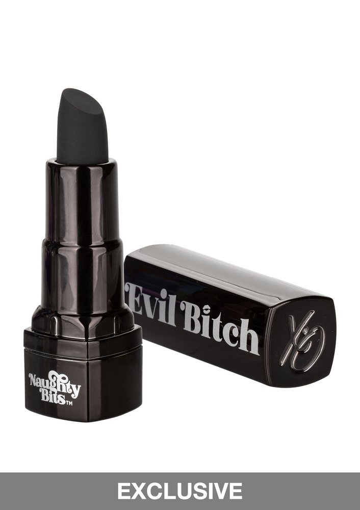 CalExotics Naughty Bits Evil Bitch Lipstick Vibrator BLACK - 3