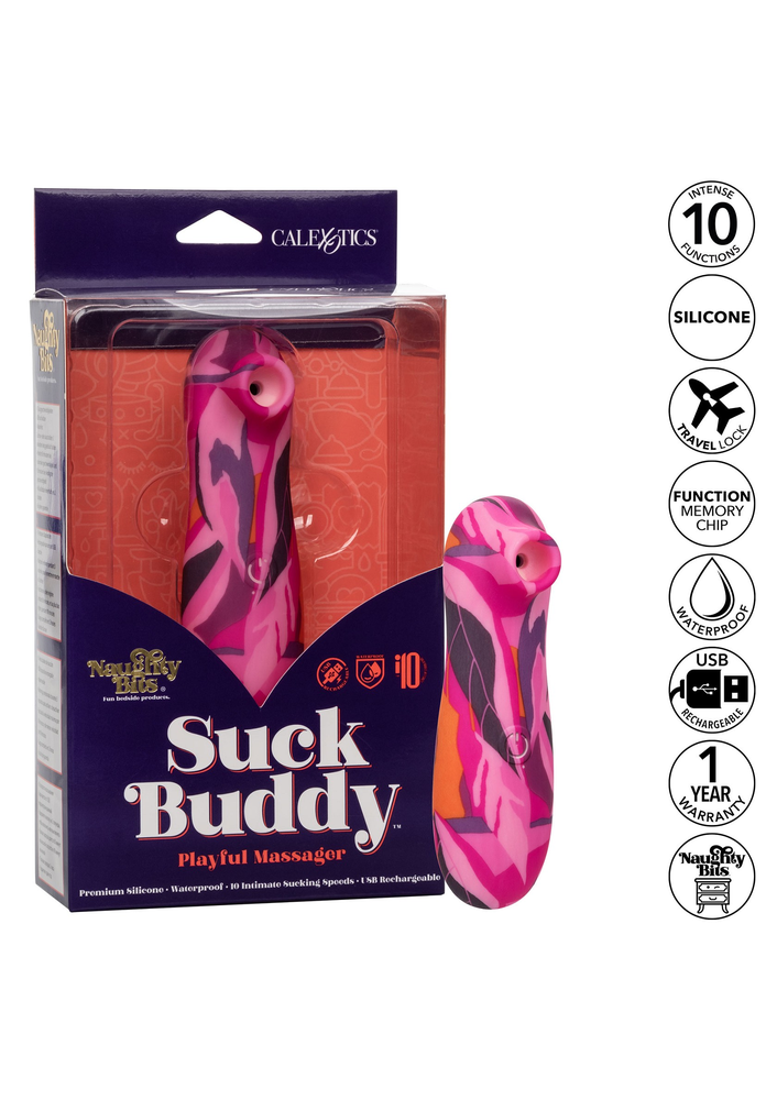 CalExotics Naughty Bits Suck Buddy Playful Massager PINK - 1