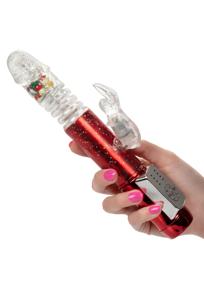 CalExotics Naughty Bits Cumball Machine Thrusting Jack Rabbit Vibrator RED - 2