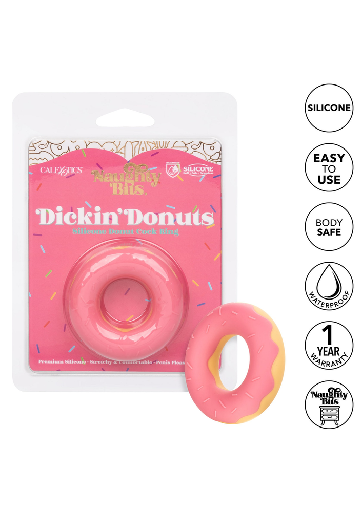 CalExotics Naughty Bits Dickin’ Donuts Silicone Donut Cock Ring PINK - 398