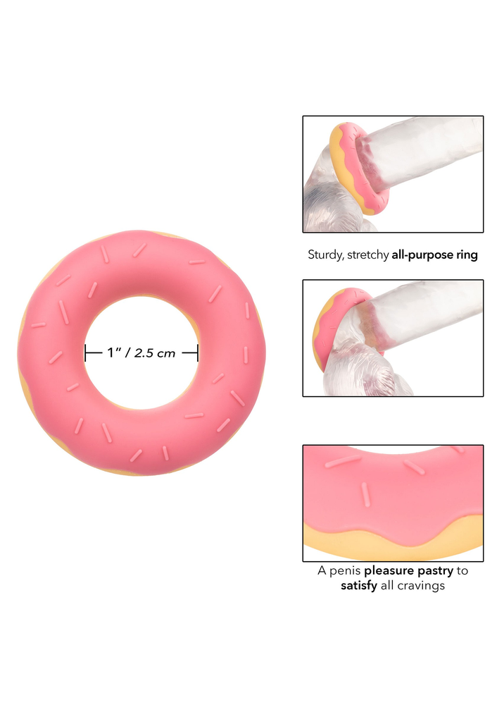 CalExotics Naughty Bits Dickin’ Donuts Silicone Donut Cock Ring PINK - 396