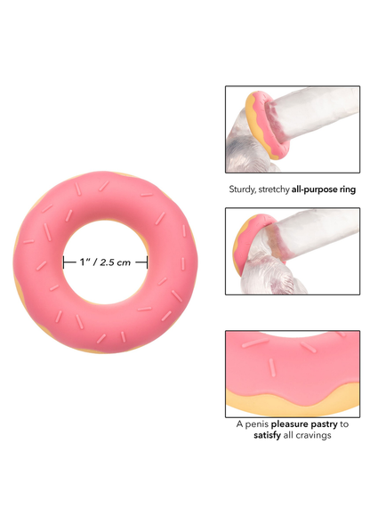 CalExotics Naughty Bits Dickin’ Donuts Silicone Donut Cock Ring PINK - 396