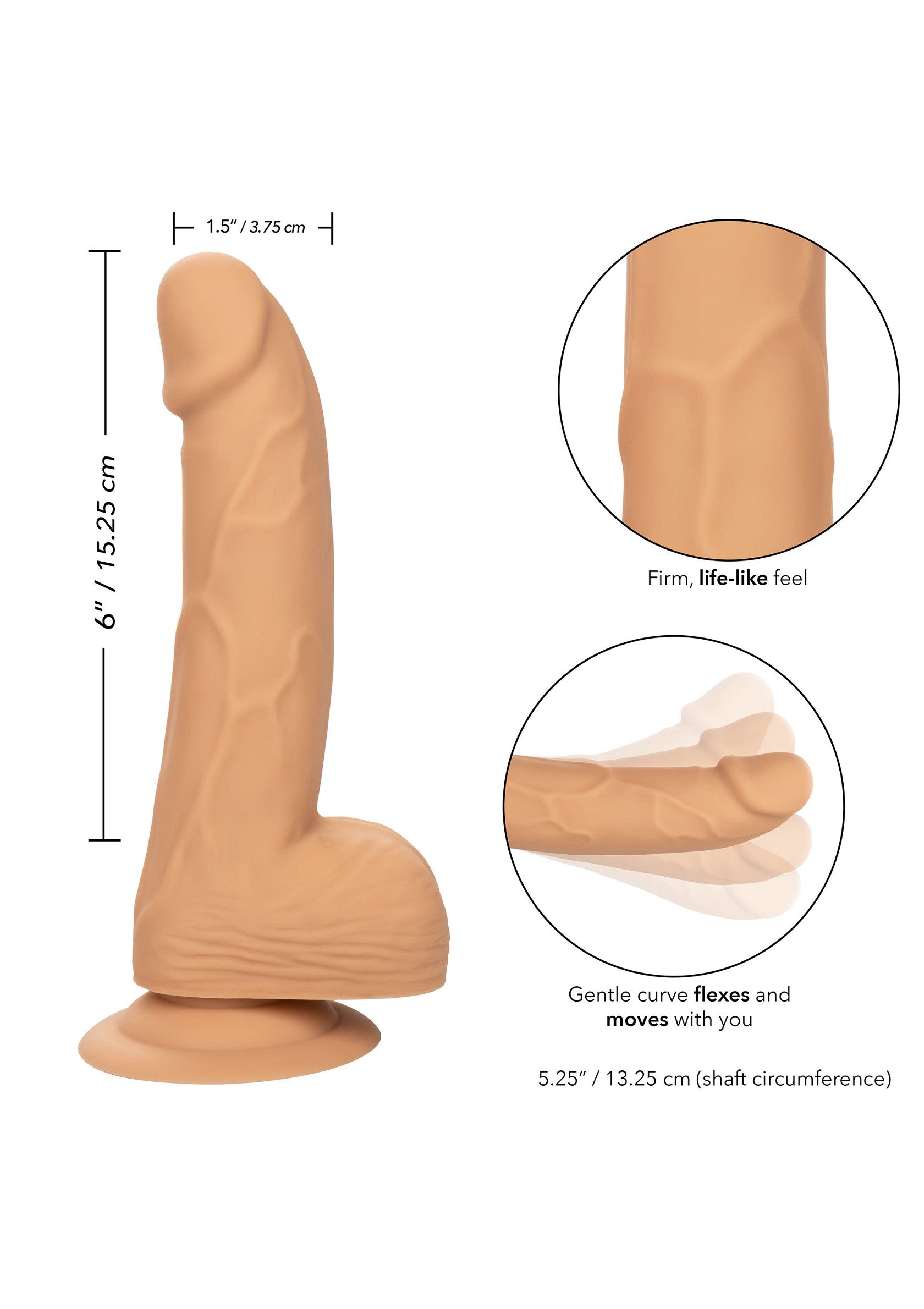 CalExotics Silicone Studs 6'/15.25 cm SKIN - 0