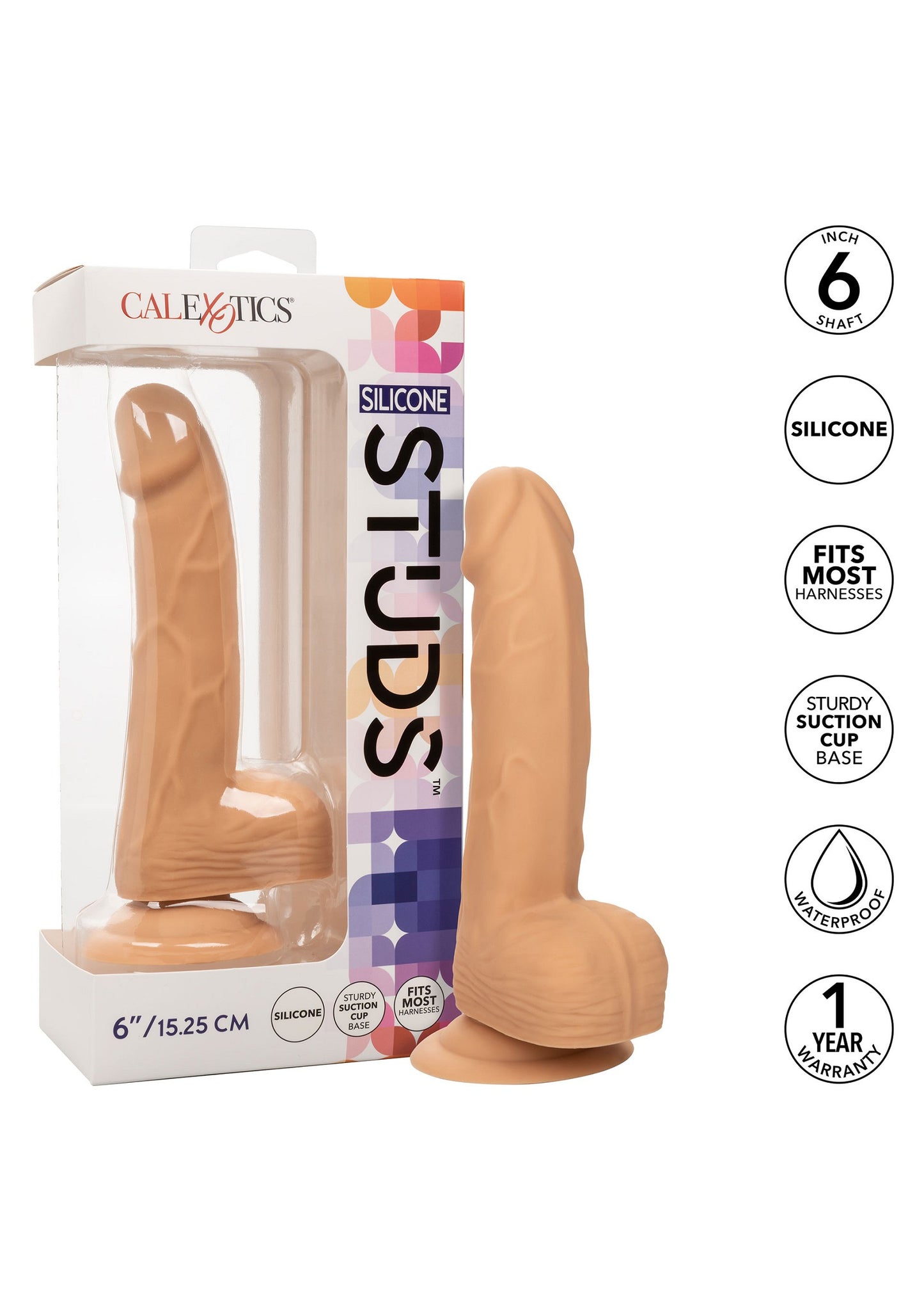 CalExotics Silicone Studs 6'/15.25 cm SKIN - 12