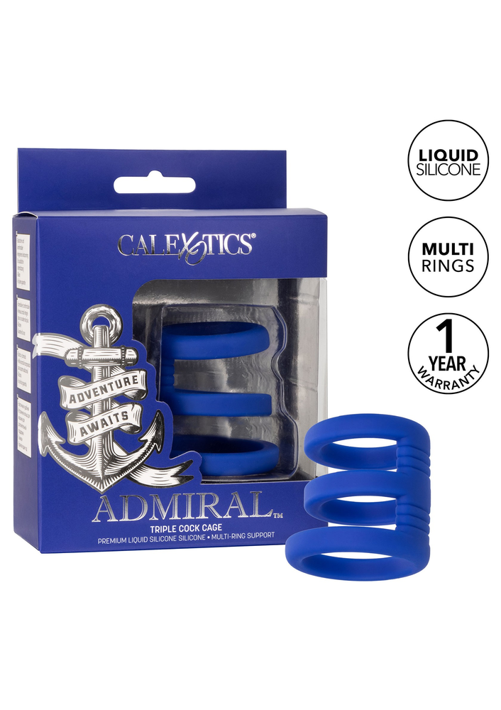 CalExotics Admiral Triple Cock Cage BLUE - 0