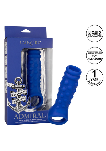 CalExotics Admiral Liquid Silicone Beaded Extension BLUE - 0