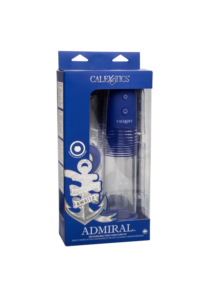 CalExotics Admiral Rechargeable Rock Hard Pump Kit BLUE - 10