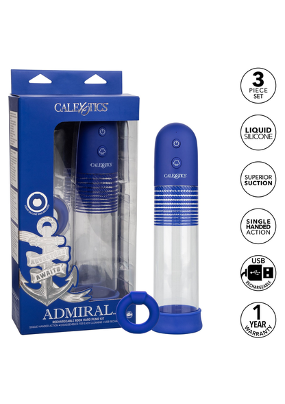 CalExotics Admiral Rechargeable Rock Hard Pump Kit BLUE - 1