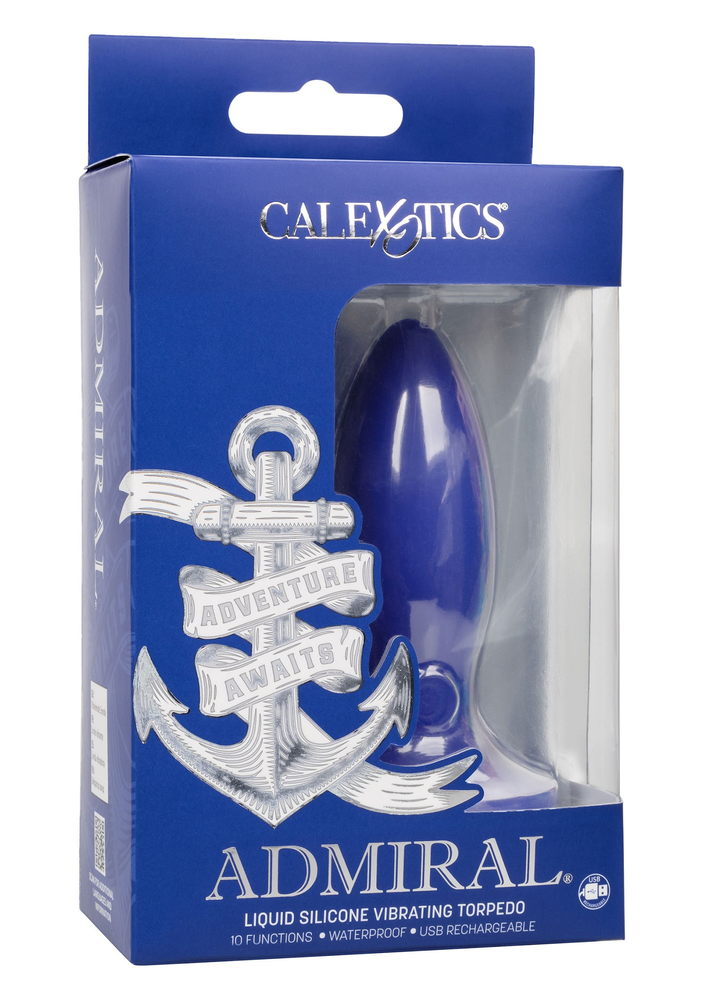 CalExotics Admiral Liquid Silicone Vibrating Torpedo BLUE - 9