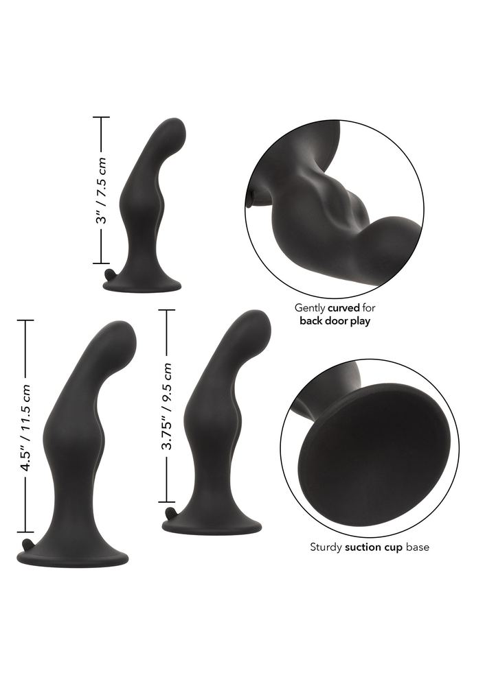 CalExotics Silicone Anal Ripple Kit BLACK - 6