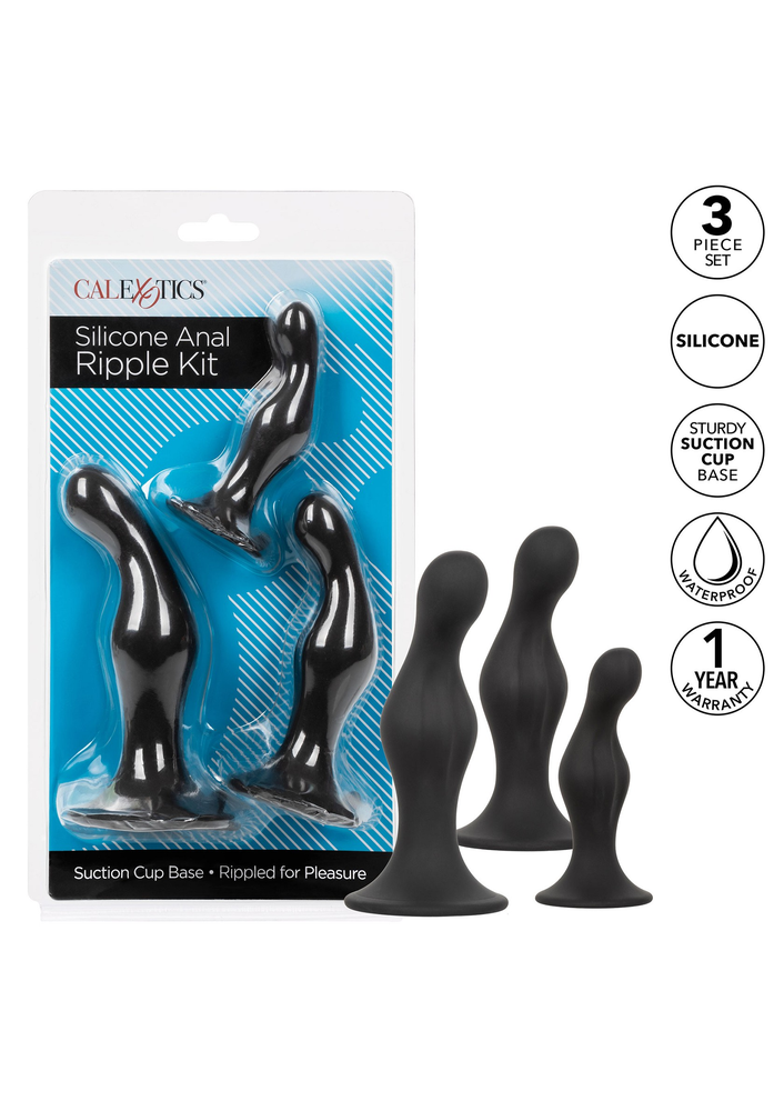 CalExotics Silicone Anal Ripple Kit BLACK - 9