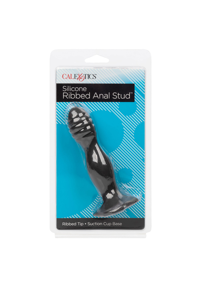 CalExotics Silicone Ribbed Anal Stud BLACK - 3