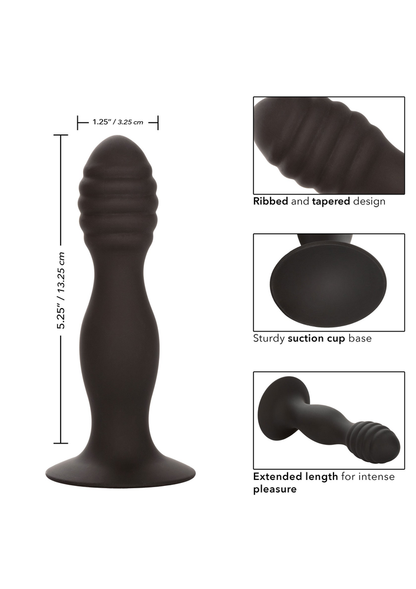 CalExotics Silicone Ribbed Anal Stud BLACK - 6