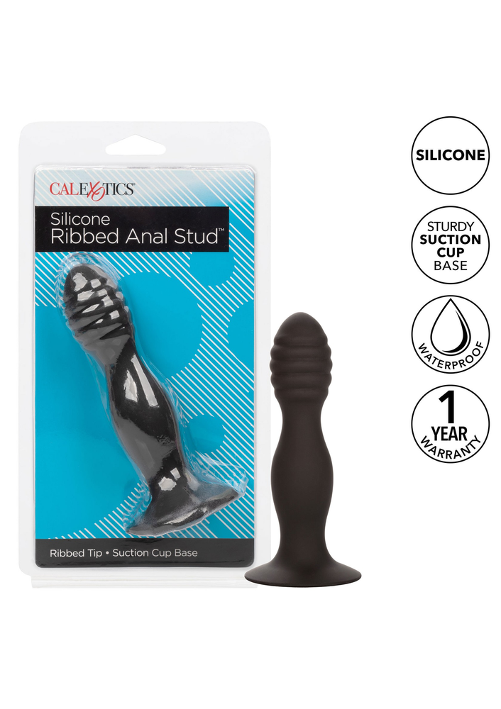 CalExotics Silicone Ribbed Anal Stud BLACK - 7