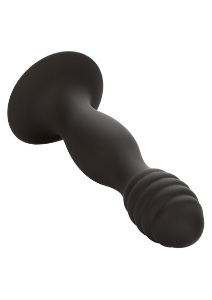 CalExotics Silicone Ribbed Anal Stud BLACK - 1