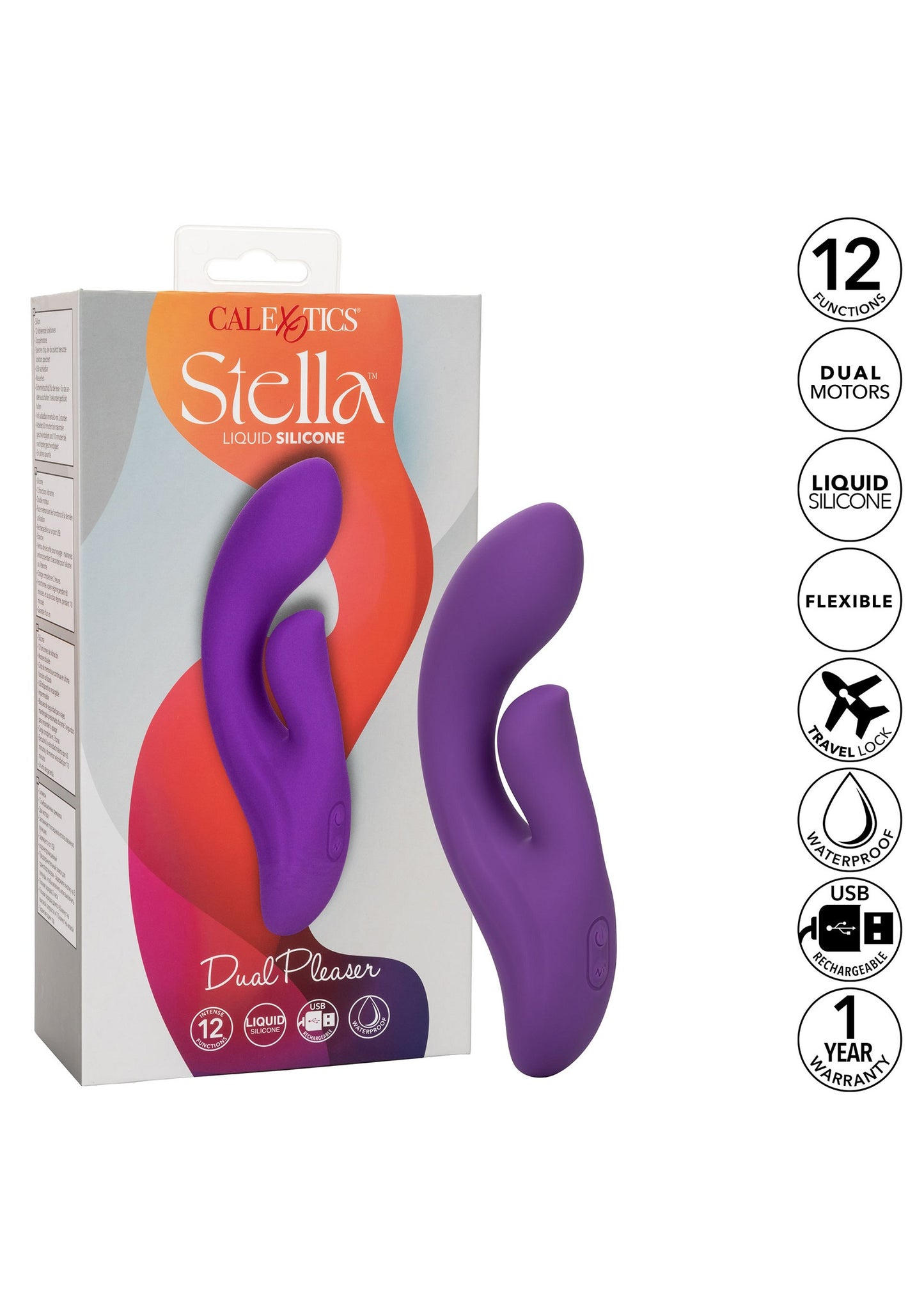 CalExotics Stella Liquid Silicone Dual Pleaser PURPLE - 9