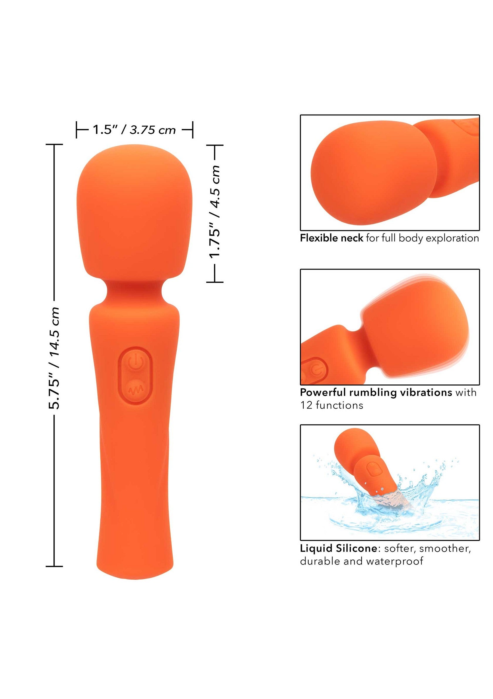 CalExotics Stella Liquid Silicone Mini Massager ORANGE - 0