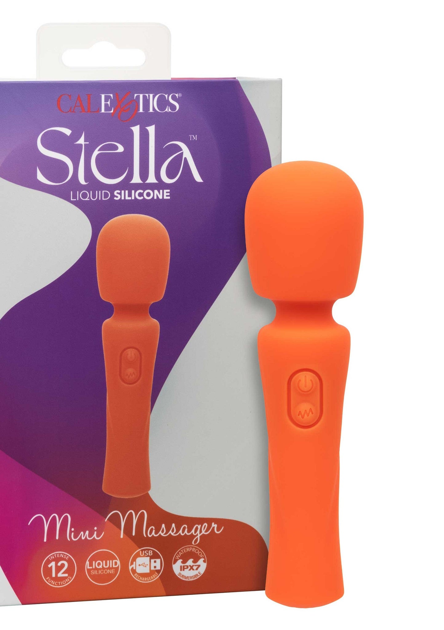 CalExotics Stella Liquid Silicone Mini Massager ORANGE - 9