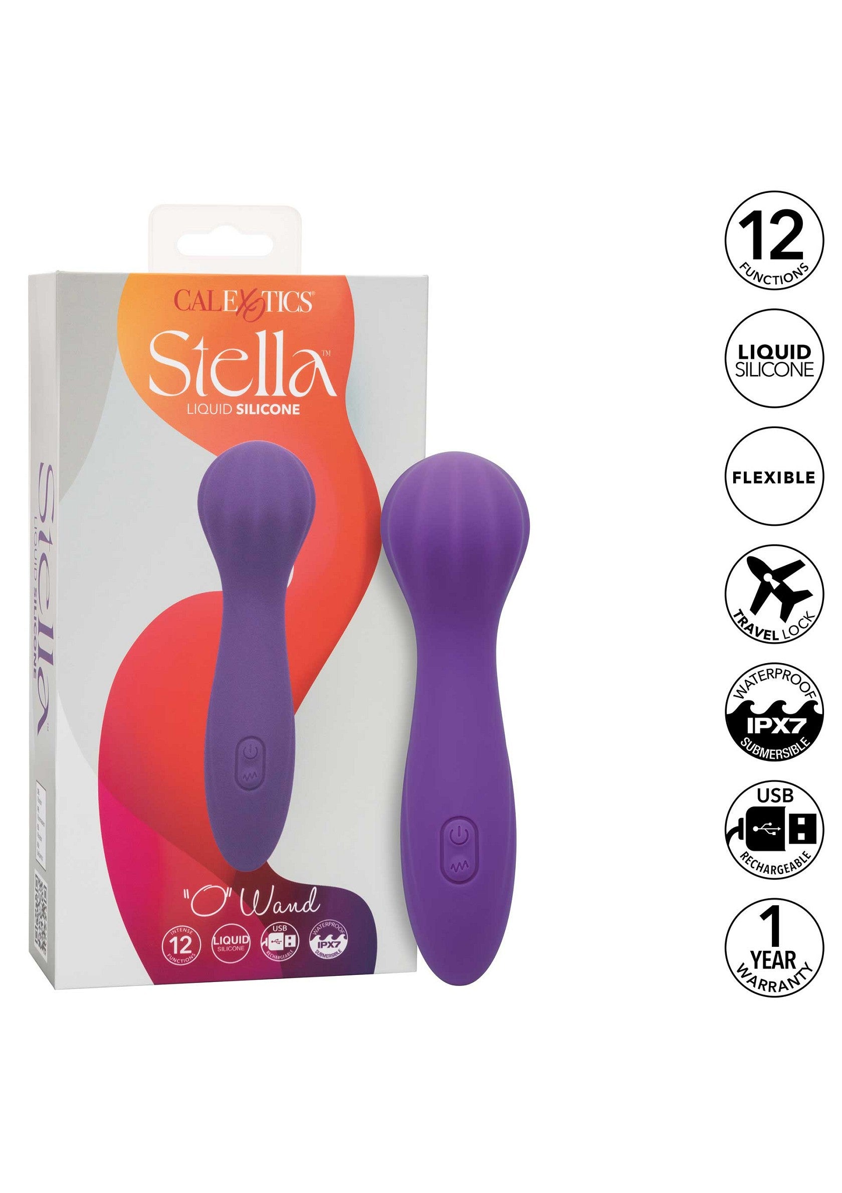 CalExotics Stella Liquid Silicone 'O” Wand PURPLE - 9