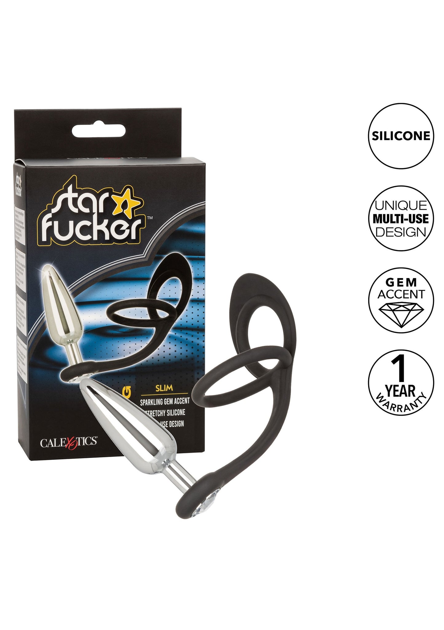 CalExotics Star Fucker Slim Plug SILVER - 8