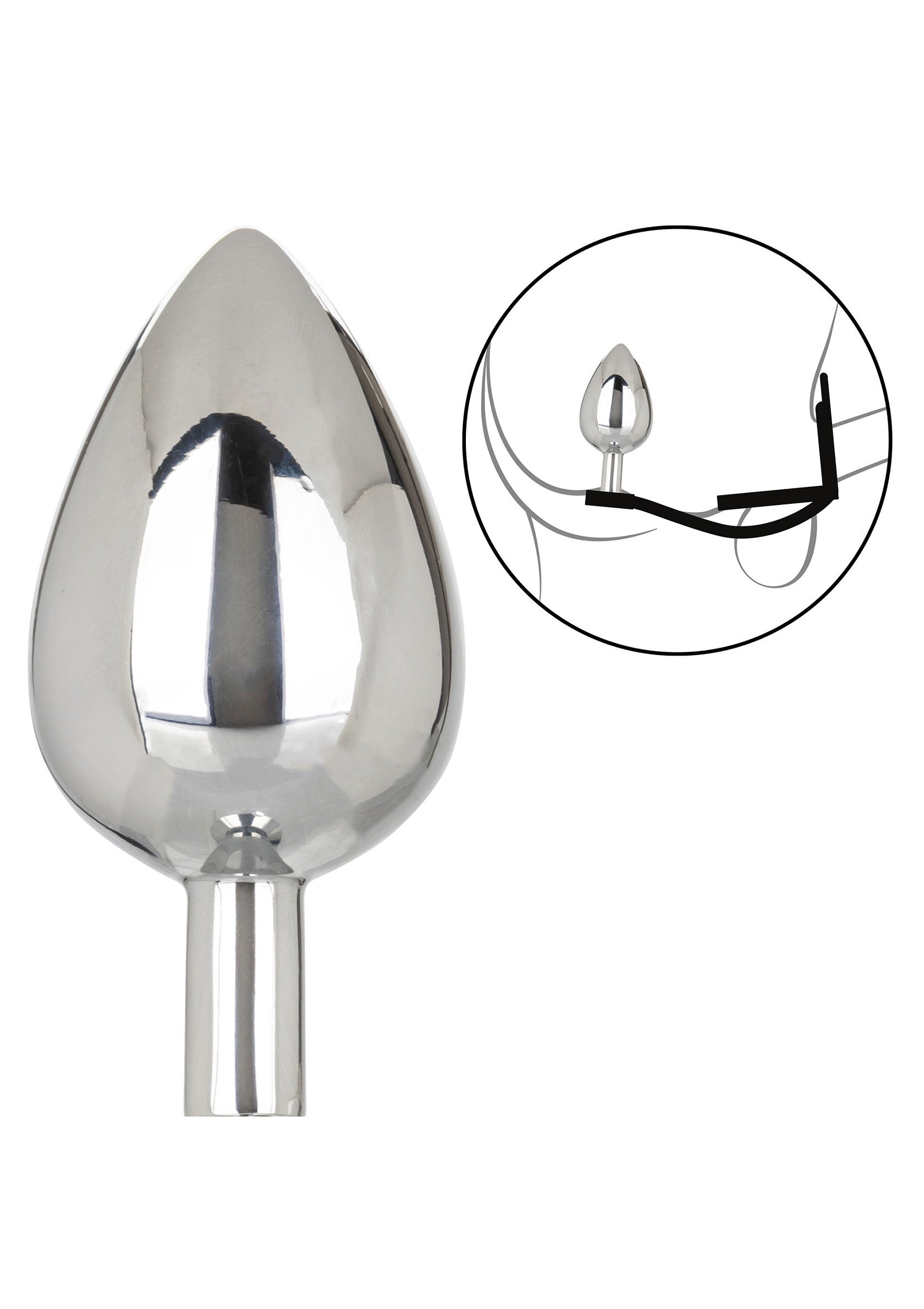 CalExotics Star Fucker XL Teardrop Plug SILVER - 5