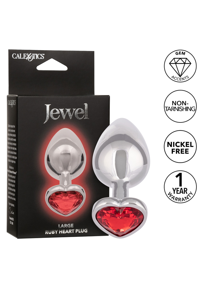 CalExotics Jewel Large Ruby Heart Plug RED - 584