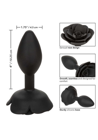 CalExotics Forbidden Large Rose Anal Plug BLACK - 6