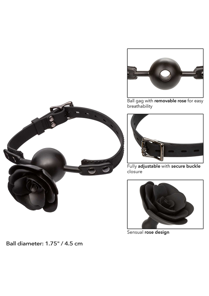 CalExotics Forbidden Removable Rose Gag BLACK - 10