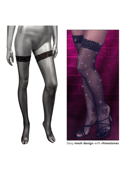 CalExotics Radiance Thigh High Stockings BLACK O/S - 739