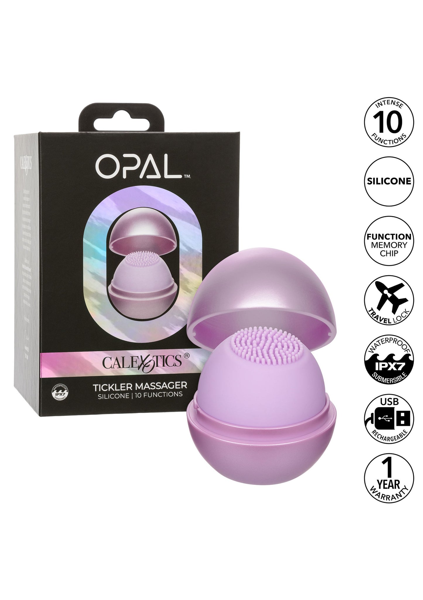 CalExotics Opal Tickler Massager PURPLE - 0