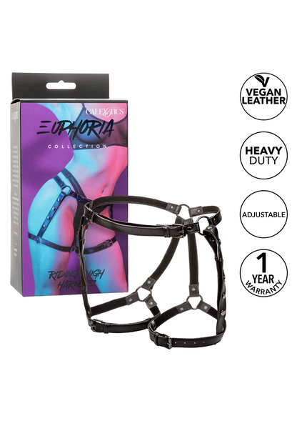 CalExotics Euphoria Collection Riding Thigh Harness BLACK - 1