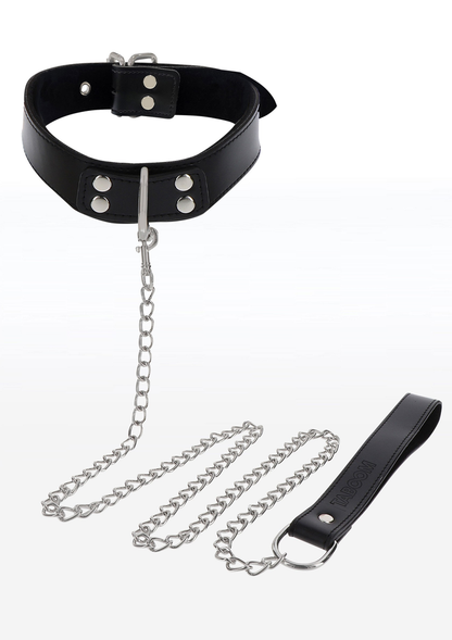 Taboom Bondage Essentials Elegant Collar and Chain Leash BLACK - 4