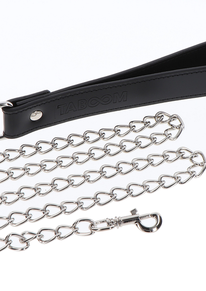 Taboom Bondage Essentials Elegant Collar and Chain Leash BLACK - 0