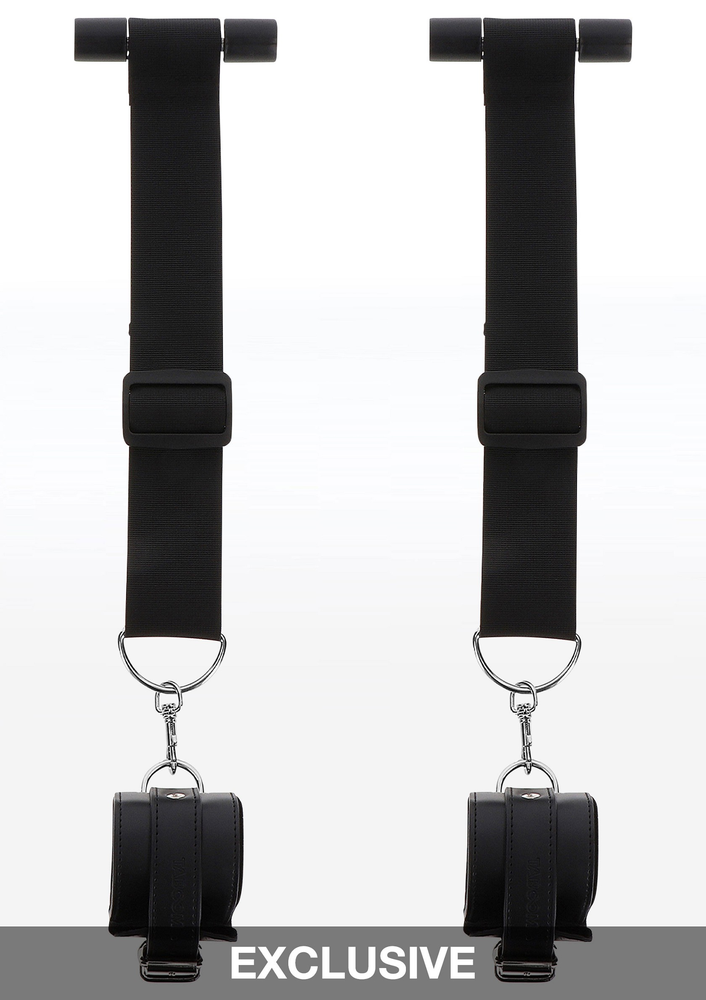 Taboom Bondage Essentials Door Bars and Wrist Cuffs BLACK - 3