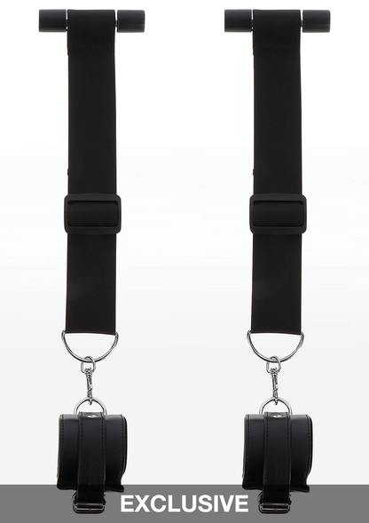 Taboom Bondage Essentials Door Bars and Wrist Cuffs BLACK - 3