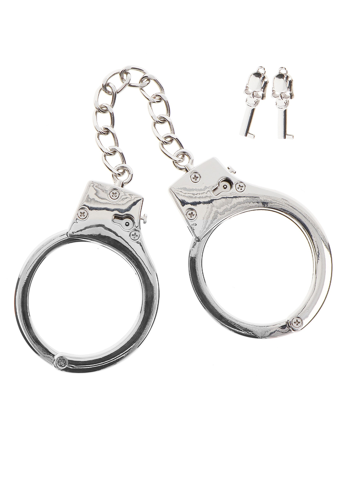 Taboom Bondage Essentials Silver Plated BDSM Handcuffs SILVER - 8