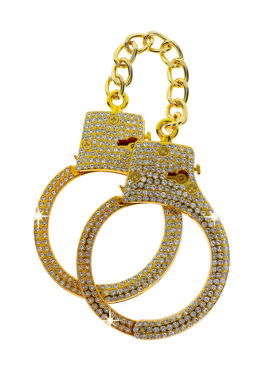 Taboom Bondage in Luxury Diamond Wrist Cuffs Gold