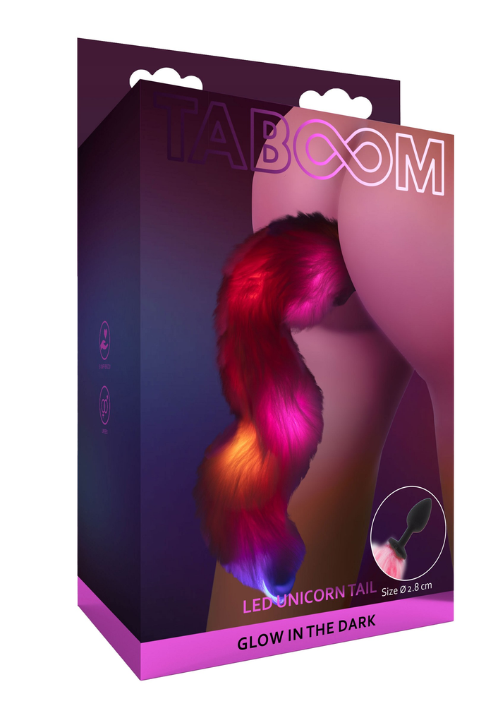 Taboom Glow In the Dark Unicorn Tail & Buttplug LED BLACK - 4