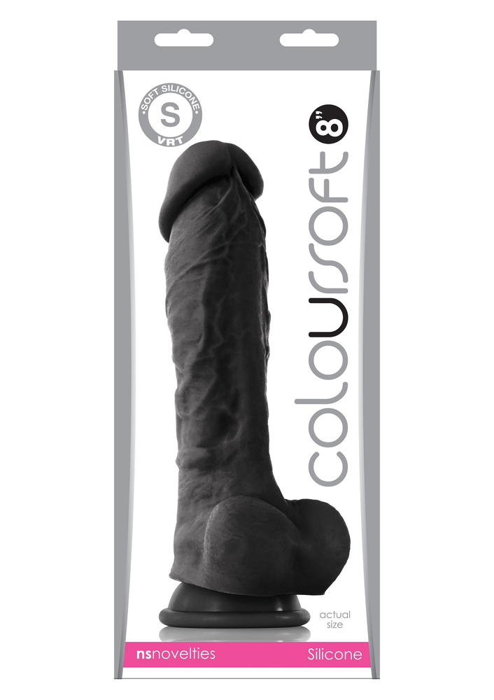 NS Novelties ColourSoft 8' Soft Dildo BLACK - 1