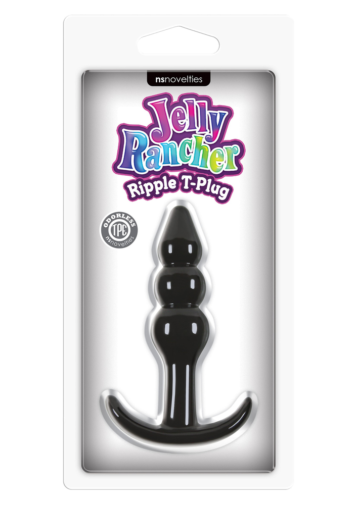 NS Novelties Jelly Rancher TPlug Ripple BLACK - 1